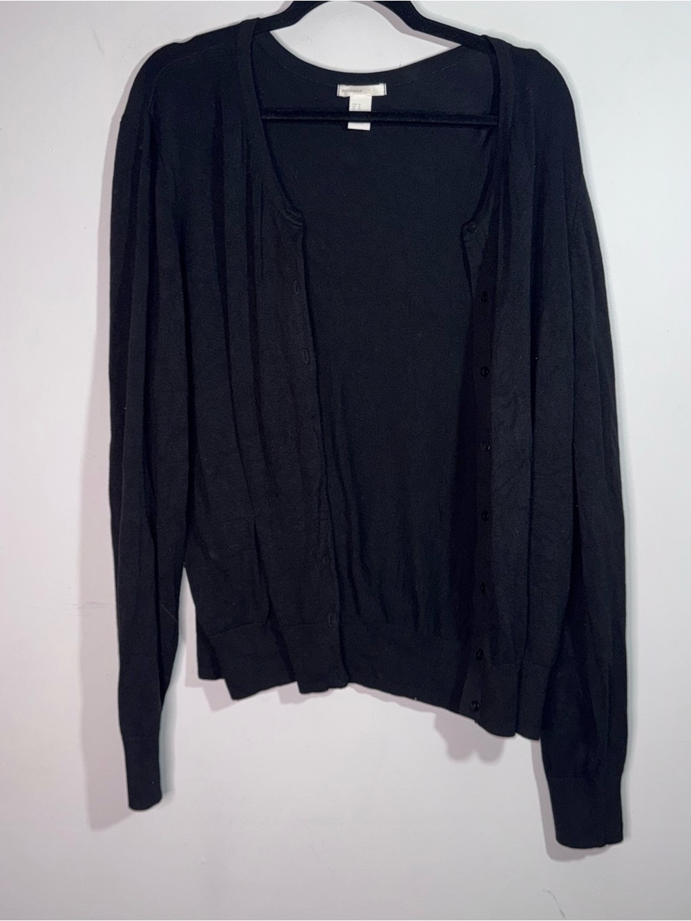 H&M Basic Womens XL Black Button Front Lightweight Cardigan Sweater